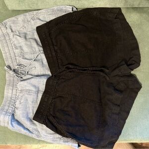 J. Crew Lightweight Pull-On Shorts Duo — Black & Light Blue